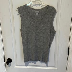 Pure Collection 100% Cashmere Gray Sweater Vest
